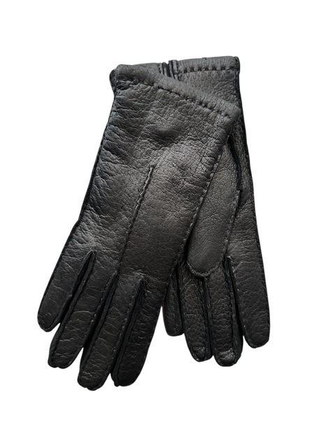 Pecary leather gloves hand sewn cashmere lined (in stock)