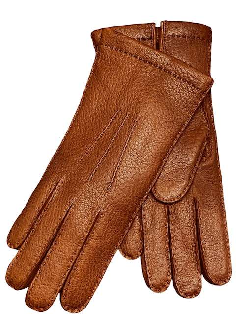 Pecary leather gloves hand sewn fur lined (back order ships in 15days)