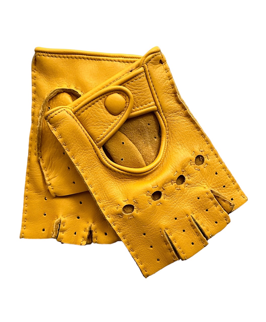 Deerskin driving gloves fingerless hand sewn ( back order ship in 15 days)