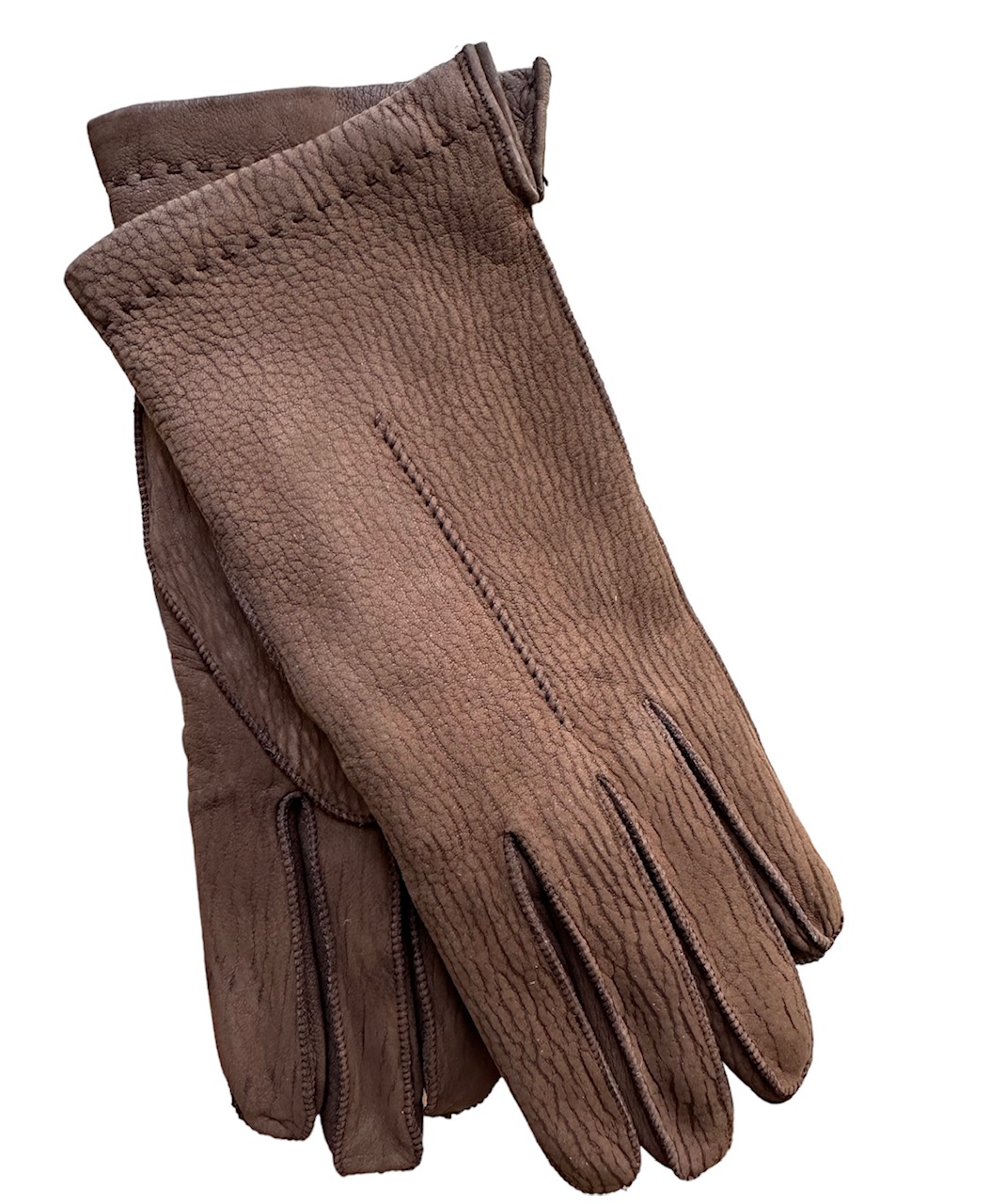 Calf leather gloves printed wool lined