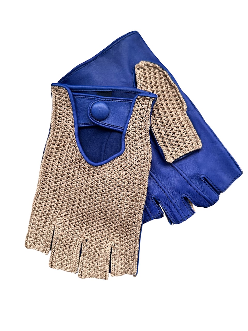 Nappa/Cotton driving gloves  fingerless ( back order ship in 15 days)