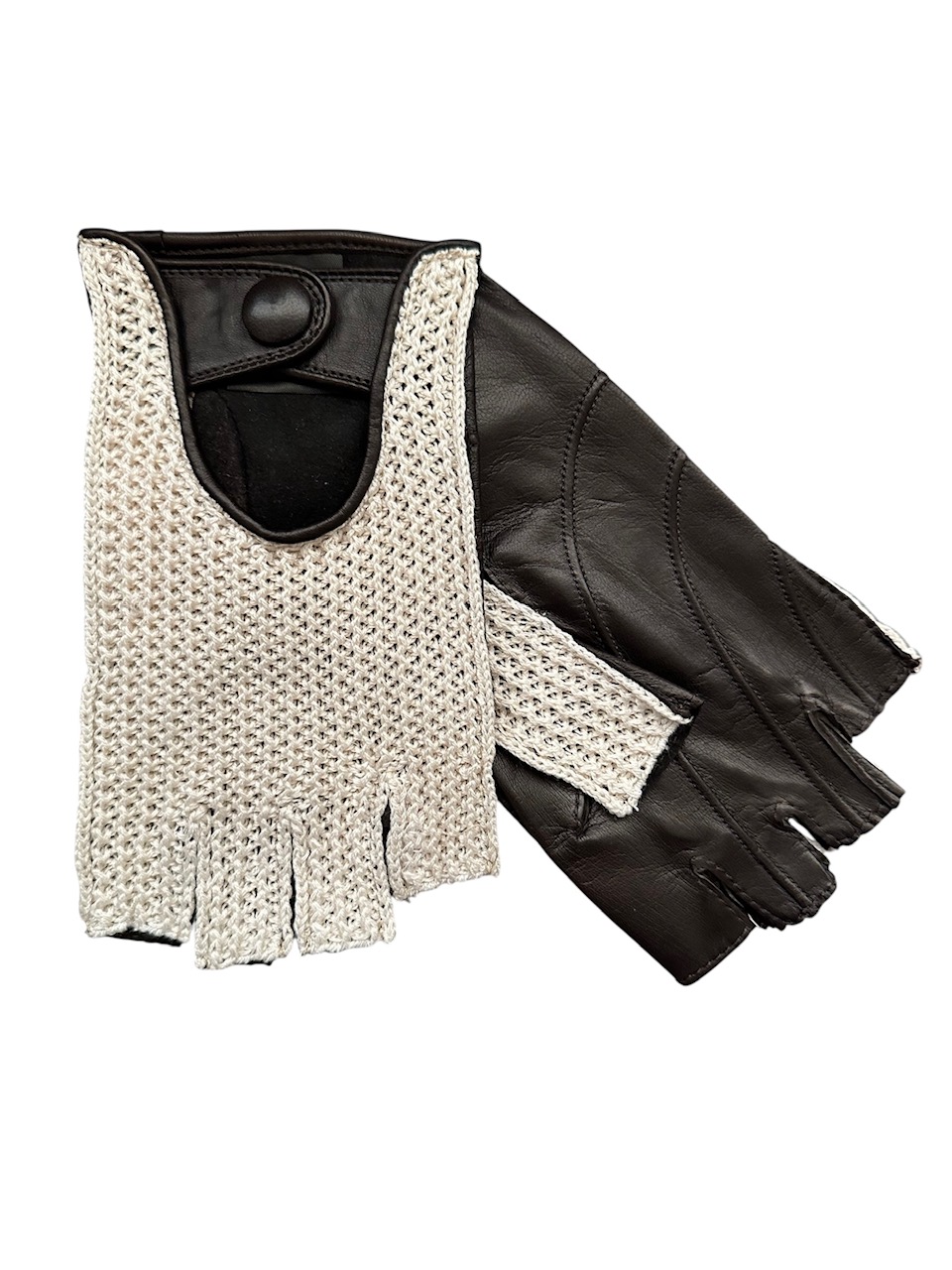 Nappa/Cotton driving gloves  fingerless ( back order ship in 15 days)