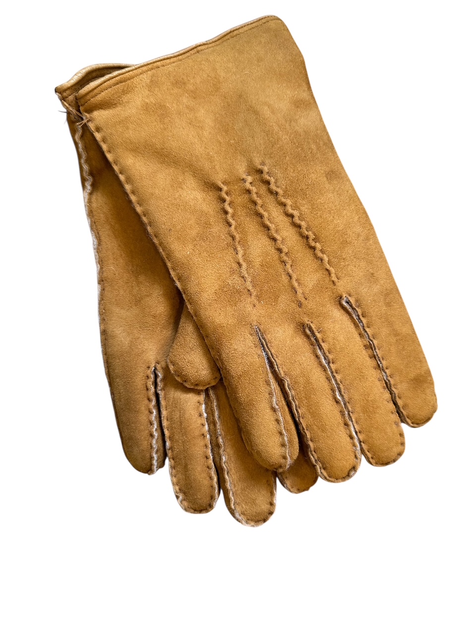 Shearling leather gloves hand sewn Chestnut (in stock)