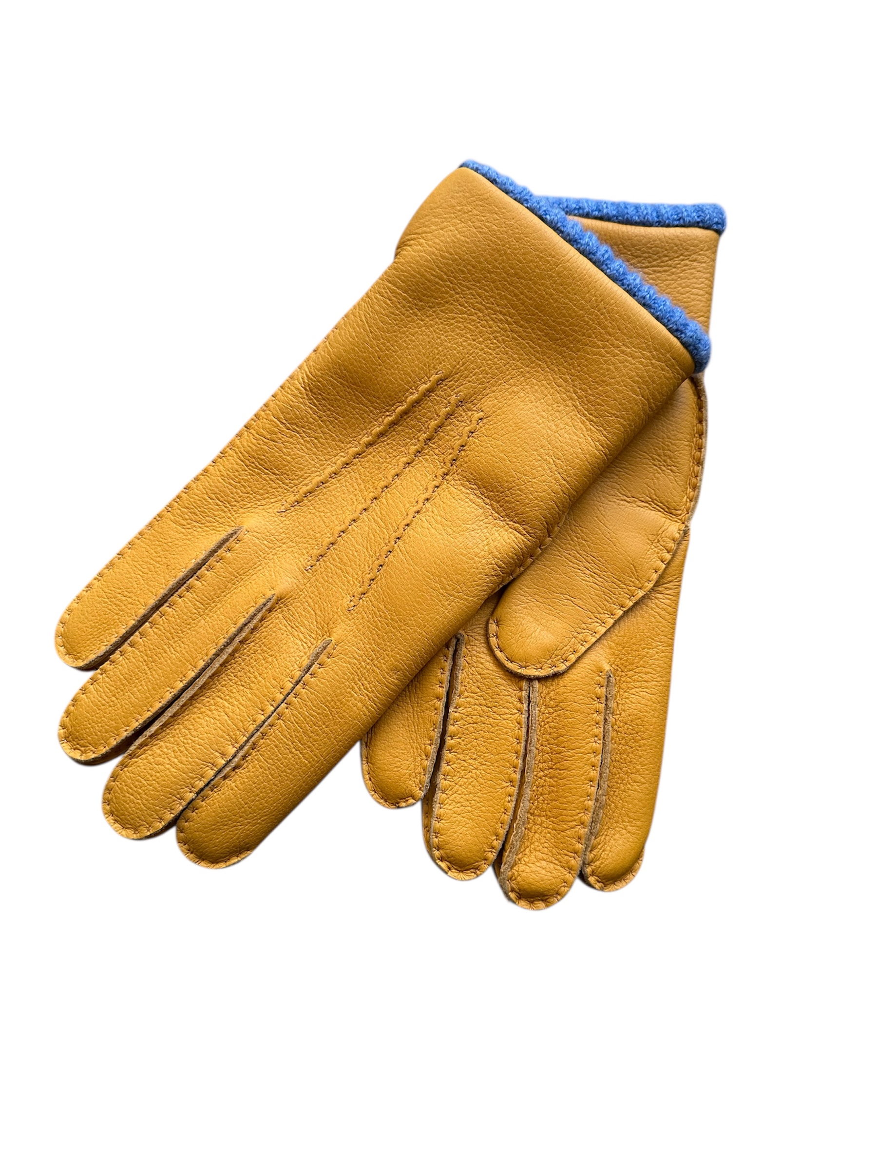 Deerskin gloves cashmere ribbing cashmere lined