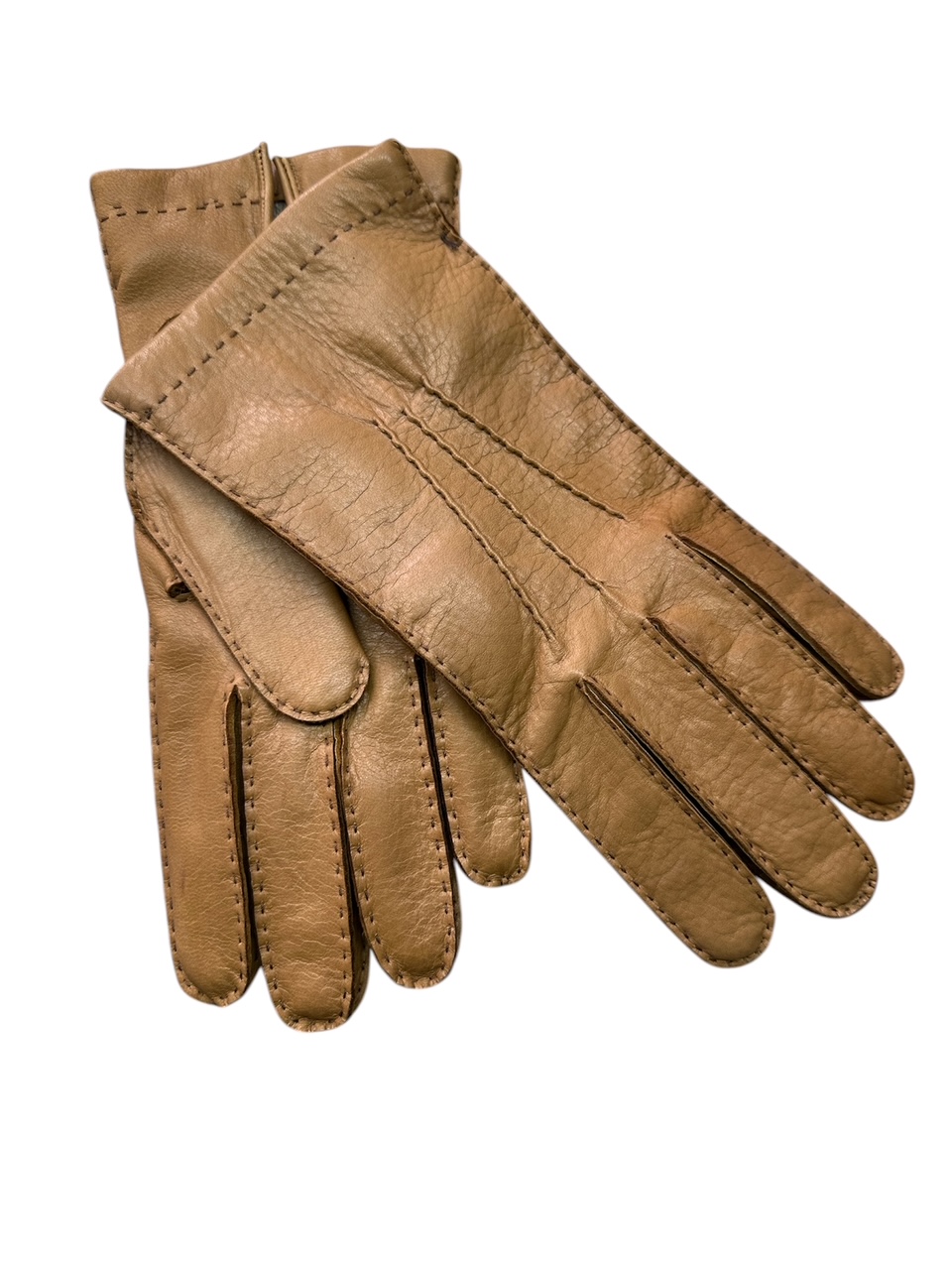 Deerskin gloves hand sewn cashmere lined made in Italy  Camel (in stock)