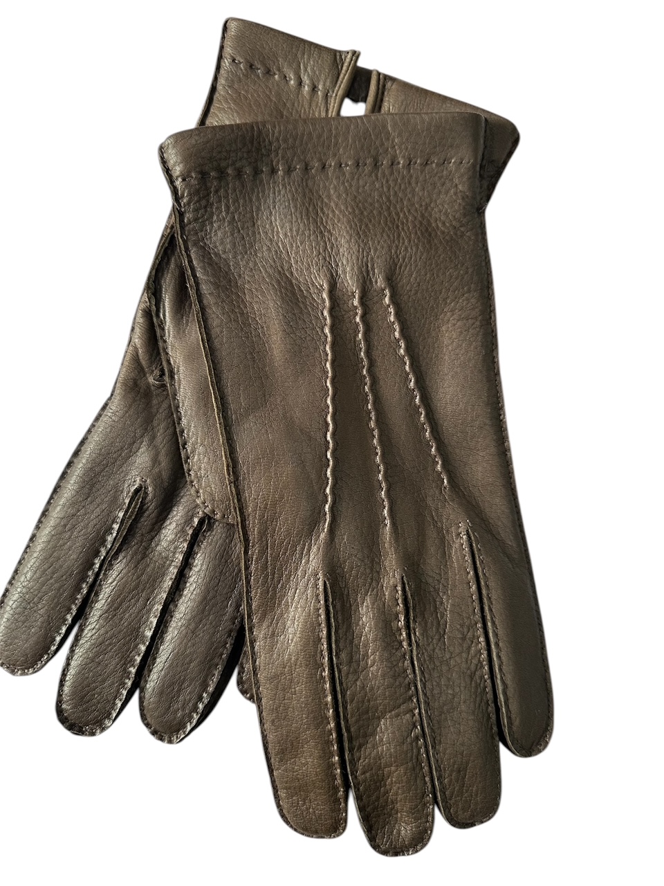 Deerskin gloves hand sewn cashmere lined made in Italy Taupe (in stock)