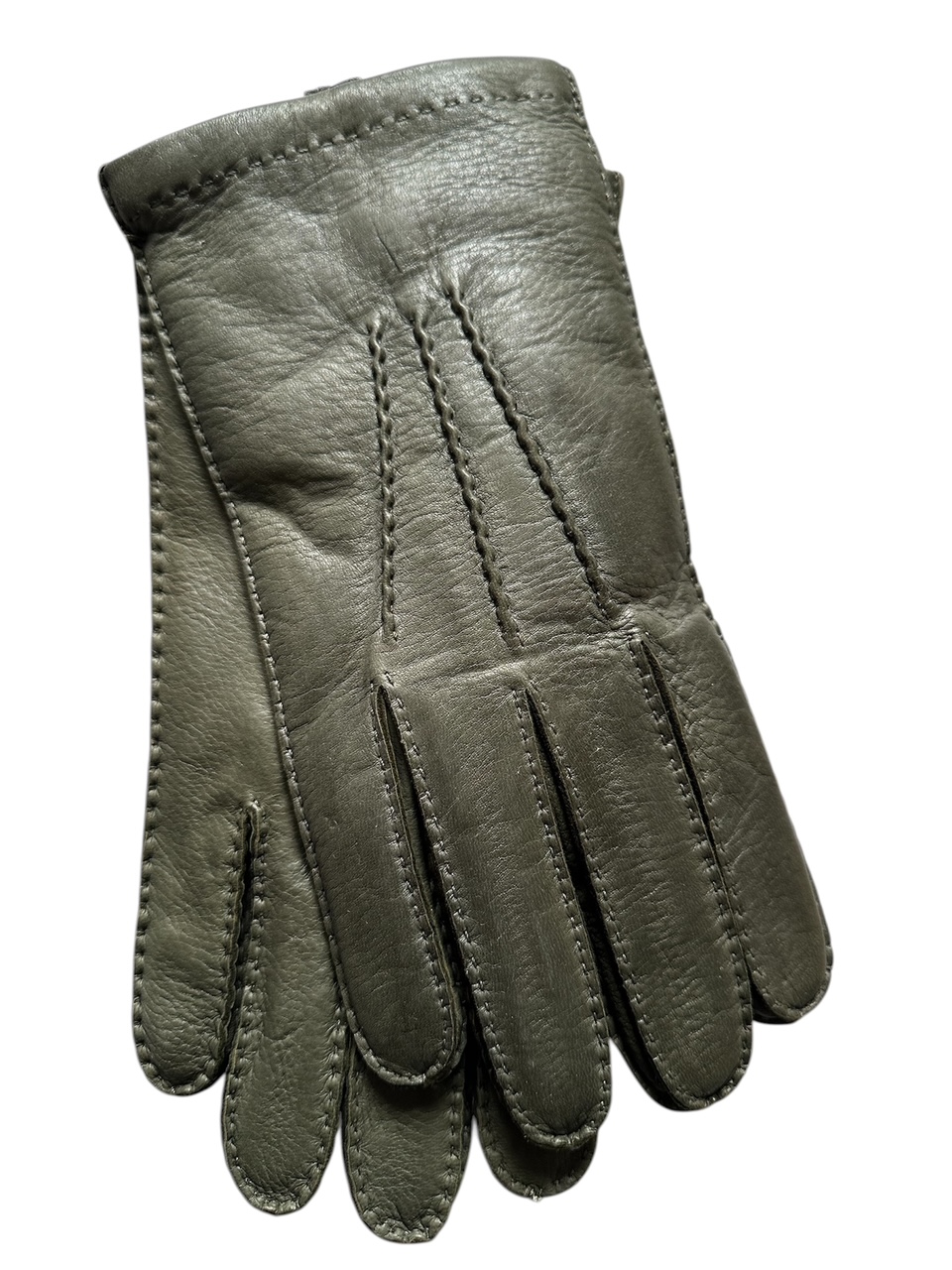 Deerskin gloves hand sewn cashmere lined made in Italy Loden (in stock)
