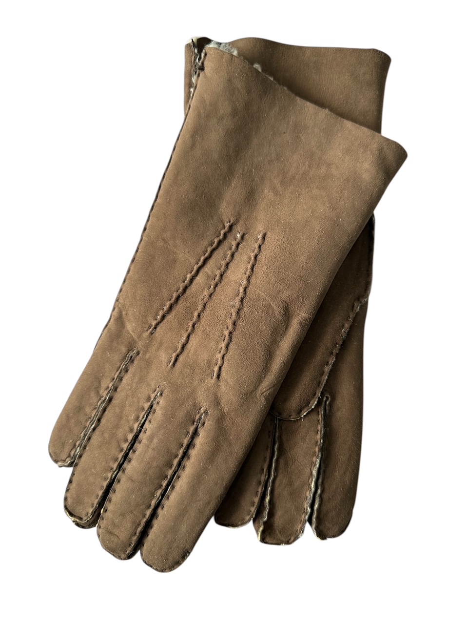 Shearling leather gloves hand sewn made in Italy Beaver (in stock)