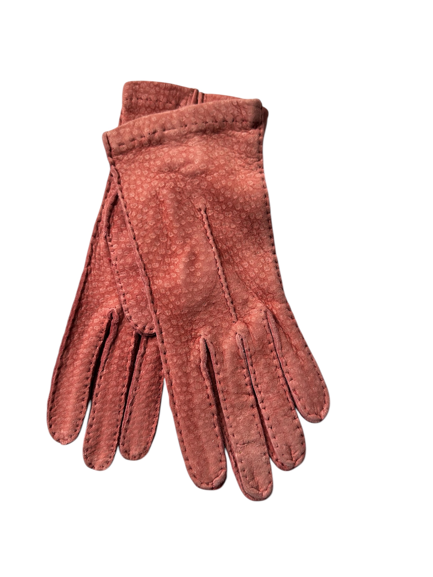 Carpincho leather gloves hand sewn unlined made in Italy Pomegranite (in stock)